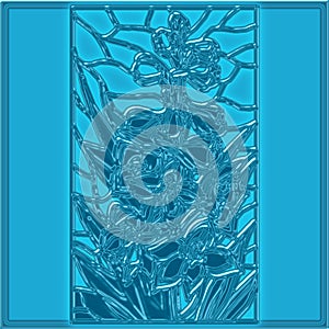 Abstract stylish flower in blue