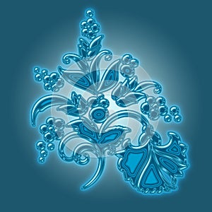 Abstract stylish flower in blue