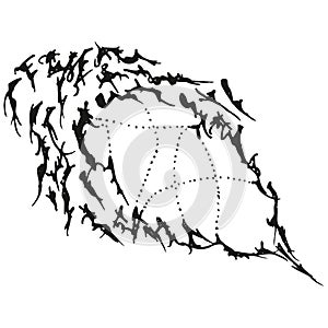 Abstract stylized B&W blob pointer