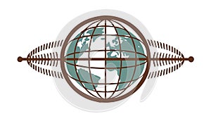 Abstract Stylized Global Grid for Connectivity, vector design Generative AI