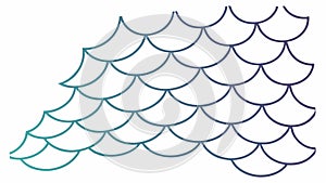 Abstract stylized ocean waves pattern illustration, vector design Generative AI