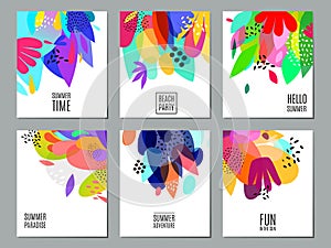 Abstract Summer Advertisement Banners Collection Poster