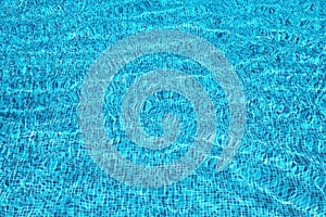 Abstract summer background of blue water surface in swimming pool