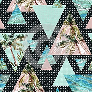 Abstract summer geometric seamless pattern