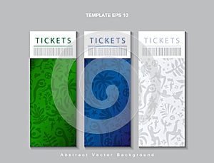 Tickets set vector 2025 Conmeball Copa America Abstract green Brazilian Summer Game Competition background Rio photo