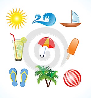 Abstract summer icon set