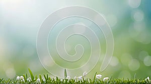 Abstract summer nature background with evenly trimmed short green grass