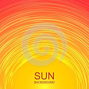 Abstract sun background with radial lines yellow and orange colors