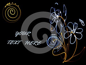 The abstract sun and flowers