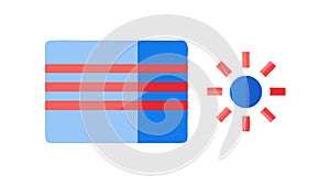 Abstract Sun and Striped Flag Element, Modern Design, vector design Generative AI