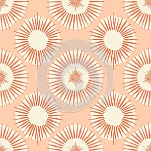 Abstract Sunburst Pattern Design on Peach Background