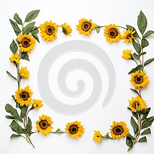 Abstract sunflower border
