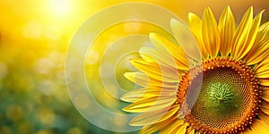 abstract sunflower closeup background Generative AI photo