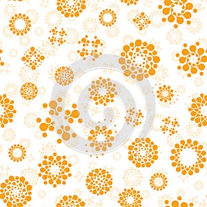 Abstract sunny seamless circles design pattern unusual. Vector repeatable round shapes background. Universe