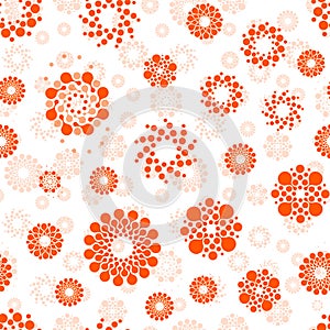 Abstract suns seamless circles design pattern unusual. Vector isolated repeatable round shapes background. Universe