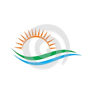 Abstract sunset logo , nature logo vector