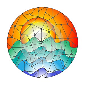 Abstract sunset on the sea.