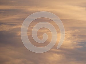 Abstract sunset sky background with natural light, beautiful clouds and soft colors