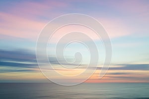 Abstract sunset sky and ocean nature background.