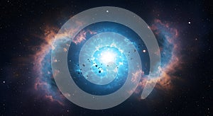 Abstract Supernova Galaxy in deep space Background