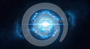 Abstract Supernova Galaxy in deep space Background