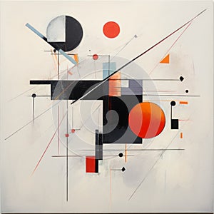 Abstract Suprematism Painting: Marketing With Bold Shapes And Graceful Lines
