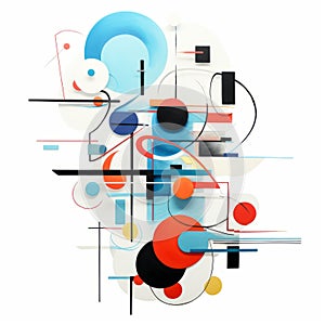 Abstract Suprematist Geometric Art On White Background