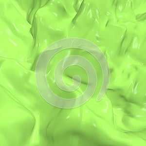 Abstract surface with beautiful waves, green color gradient.  Bulges surface. Pistachio green crumpled background. 3d render photo