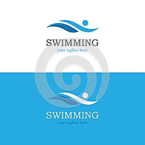 Abstract swimming logo.