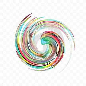 Abstract swirl design element. Spiral, rotation and swirling movement. Vector illustration with dynamic effect