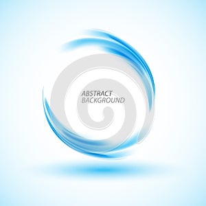 Abstract swirl energy blue circle