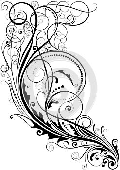 Abstract swirl floral design