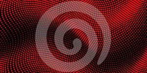 Abstract swirl halftone background with red and black color