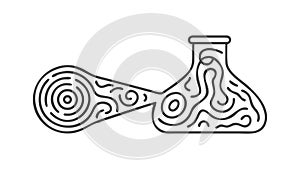 Abstract Swirl Pattern Lab Flask Icon, vector design Generative AI