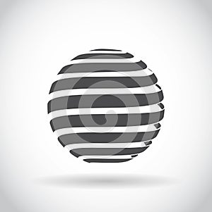 Abstract swirl sphere globe symbol