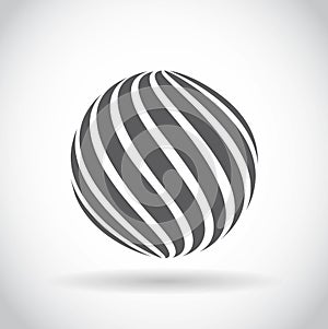 Abstract swirl sphere globe symbol