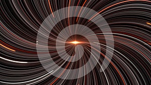 Abstract swirling fibers around the source of light in the center, seamless loop. Animation. Close up of an abstract photo