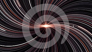 Abstract swirling fibers around the source of light in the center, seamless loop. Animation. Close up of an abstract photo