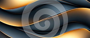 Abstract Gold and Dark Blue Waves Background