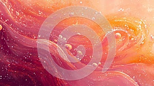 Abstract Swirling Liquid Colors and Bubbles