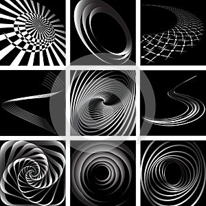 Abstract swirling movement. Backdrops set.