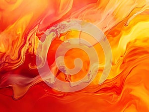 Abstract Swirling Orange and Red Liquid Background