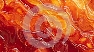 Abstract Swirling Orange And Red Liquid Texture