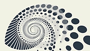 Abstract swirling pattern composed of dots, creating a dynamic visual effect vector design Generative AI