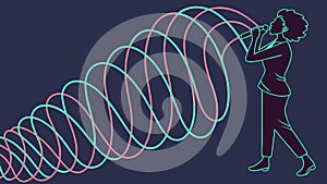 Abstract Swirling Sound Waves, Dynamic Audio Visualizer, vector design Generative AI