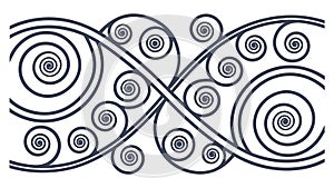 Abstract Swirling Spiral Line Pattern Vector, vector design Generative AI