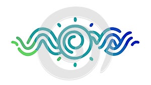 Abstract swirling wave pattern for dynamic water effects, vector design Generative AI