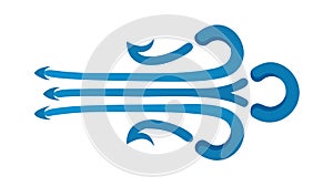 Abstract Swirling Wind Arrow, Dynamic Air Flow, vector design Generative AI