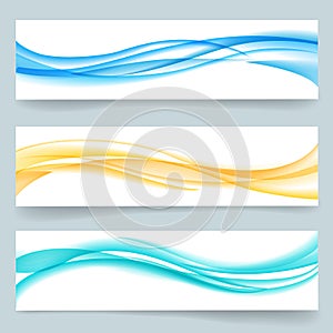 Abstract swoosh smooth wavy line headers or