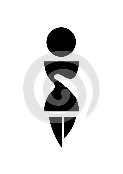 Abstract Symbol of Host Bread Chalice and Silhouette of a Lady